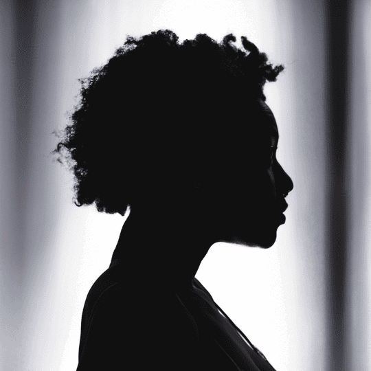 Silhouette of Woman in black and white